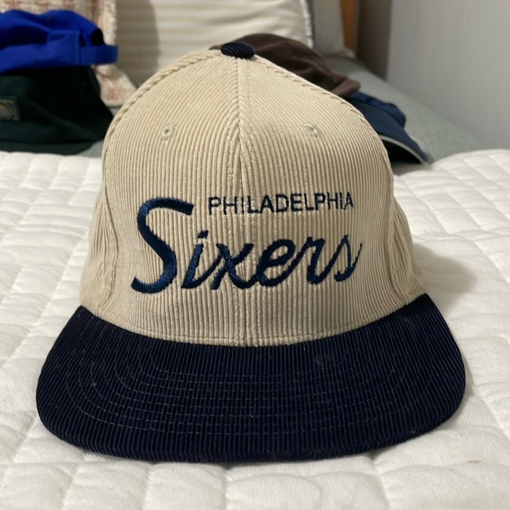 Philadelphia 76ers Corduroy Flat Brim Hat